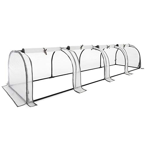 Christow Small Grow Tunnel Cloche Garden Polytunnel Greenhouse With Reinforced Cover (choose 1.3m, 1.95m, or 2.6m long)