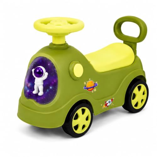 Image of Lifelong Astro Ride On Push Car for Kids 1-4 Yr | Distraction Free Non Musical Ride On Toy with Easy Installation, Steering Wheel, Under Seat Storage | Sturdy 35 kg Capacity Indoor Outdoor Fun (Green)