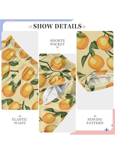 ZZKKO Orange and Leaves Boys Pants for Kids Jogger Pants with Pockets S4