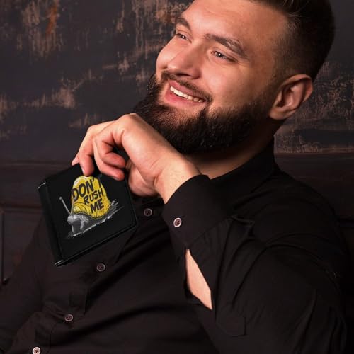 Snails Don't Rushed Me Leather Wallets for Men Slim Bifold Purse Clutch with 6 Credit Card Pockets4