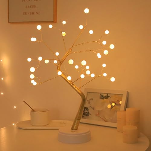 Arbre lumineux LED blanc chaud pour décoration de chambre et salon