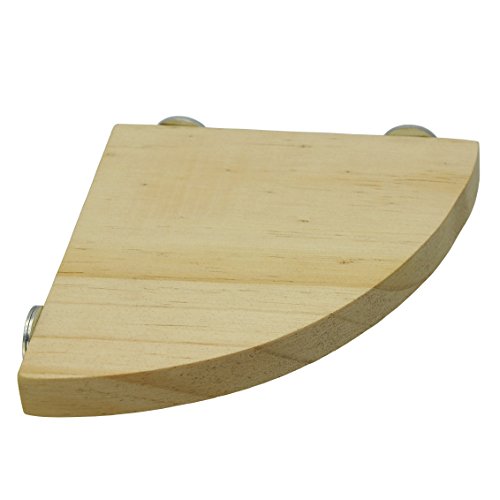 Niteangel Wooden Small Animals Platform, Fan Shape Springboard for Cage