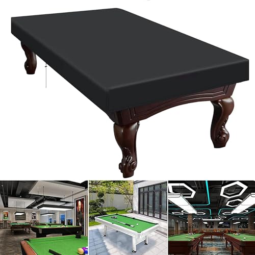 Image of MZSX 7ft Pool Table Cover, Waterproof Tearproof Cover for Pool Table, Oxford Fabric Billiard Table Cover, Dustproof Sun Rain Protection, Indoor Outdoor Patio Garden Furniture Protective