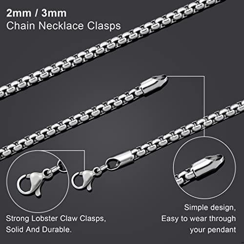 Giftall JN00667SR022021 Stainless Steel Chain Necklace For Men 2Mm Square Rolo Chains Round Box Chain Necklace thumb #4