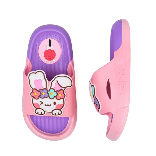 Image of Bunny Kids slides, Girls Slides Non-slip Summer Beach Pool Shoes Toddler Cartoon Slide Sandals Indoor& Outdoor Garden Slippers Shower Shoes