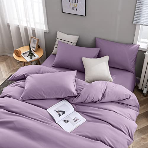 Mxaeyr Purple Duvet Cover King Size, Soft Microfiber Duvet Cover With Zipper Closure And 2 Pillowcase, 3 Pcs Luxury Purple Bedding Set King #TOP4