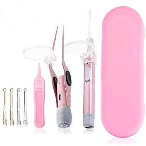 ANLEM Ear Wax Removal Tool Kit Upgrade USB Rechargeable Ear Cleaner & Earpick with LED Light and 5X Magnifying Glass for Children and Adults Portable Family Pack in Boxes Cover