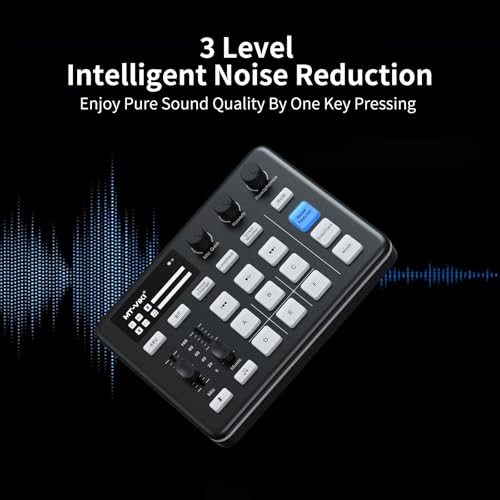 Image of MT-VIKI Gaming Audio Mixer, Audio Interface Sound Board w /RGB Effect, XLR /TRS Microphone, 48V Phantom Power, Support Bluetooth, Voice Changer, Live Streaming, Podcasting