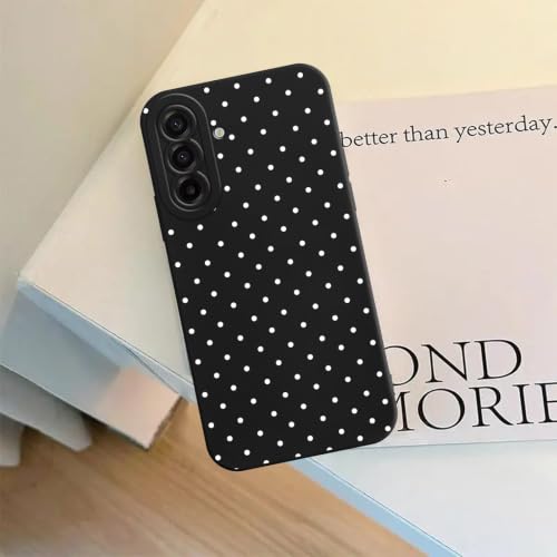Coque Samsung Galaxy A37 antichoc souple à pois blancs Aesthetics