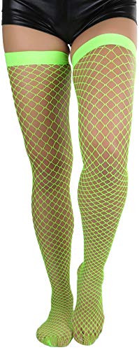 Image of ToBeInStyle Women's Vibrant Large Net Fishnet Thigh High Elastic Nylon Novelty Stockings
