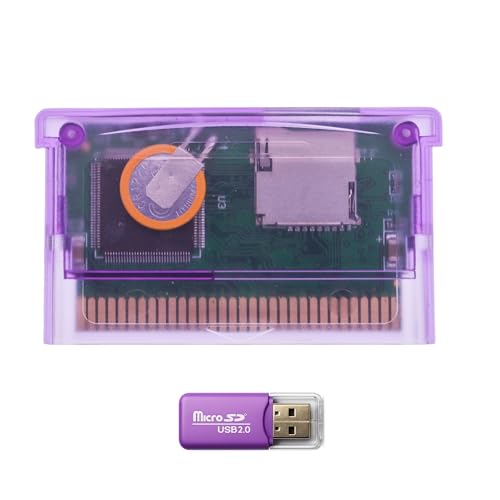 GBA Flash Cartridge with Upgraded Firmware, High Capacity TF (microSD) Retro Game Cartridge for GBA, GBA SP, Game Boy Micro, DS & DS Lite