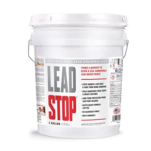 Lead Stop Encapsulating Compound, Long Lasting Barrier From Lead Based Paints, Non-Toxic, Safe, No Hazardous Fumes, No Odor (5 Gallons)