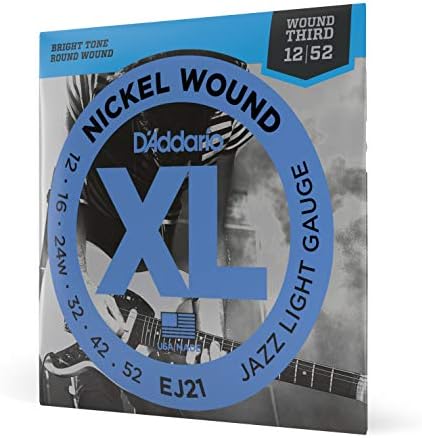 D'Addario EJ21 Nickel Wound Electric Guitar Strings, Jazz Light, 12-52