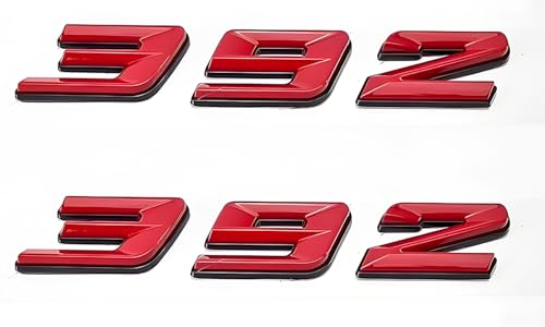 Image of Pair Set 392 Passenger & Driver Side Rear Badge Emblem Body Nameplate Raised Sticker Decal (Black Red)