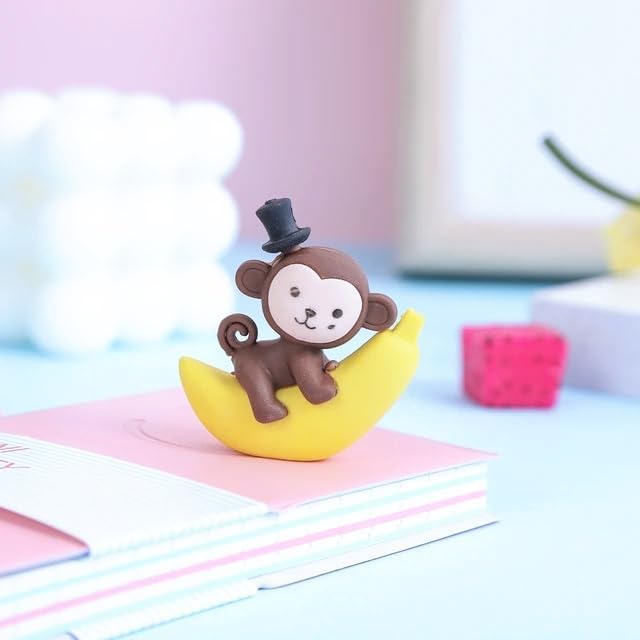 Image of AK Store (Pack of 4) 3D Cute Cartoon Shape Rubber Pencil Erasers, School Stationery for Kids, Boys Girls, Birthday Return Gifts (Monkey on Banana)