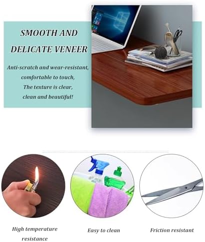 Space Saving Folding Wall Mounted Table Drop Leaf Workbench for JNHWll Spaces Red 80x50cm Ideal for Home Office Laundry Room and Crafting.