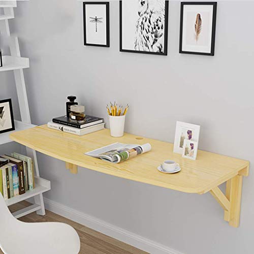 Table murale pliable en bois bureau rabattable flottant gain de place - 4