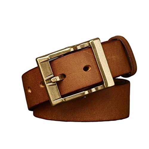 Retro Belt For Men Genuine Leather Belt For Men Copper Buckle Belt For Mens