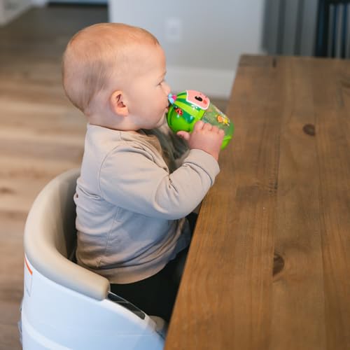 Image of The First Years Cocomelon Weighted Straw Cup - Spill Proof Toddler Straw Cups with Flip Top Cover - Transition Sippy Cups - Toddler Feeding Supplies - 7 Oz - Ages 6 Months and Up