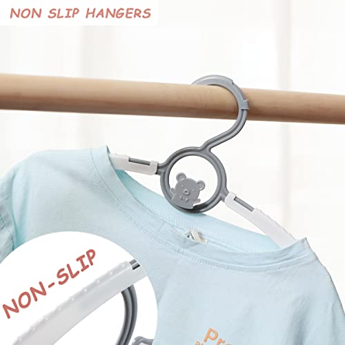 Mjrasg 80 Pack Baby Hangers For Closet Plastic Kids Hangers Clothes Space Saving Hangers Non Slip Extendable Baby Hangers For Nursery Toddler Heavy Duty Clothing Hangers Bulk thumb #5