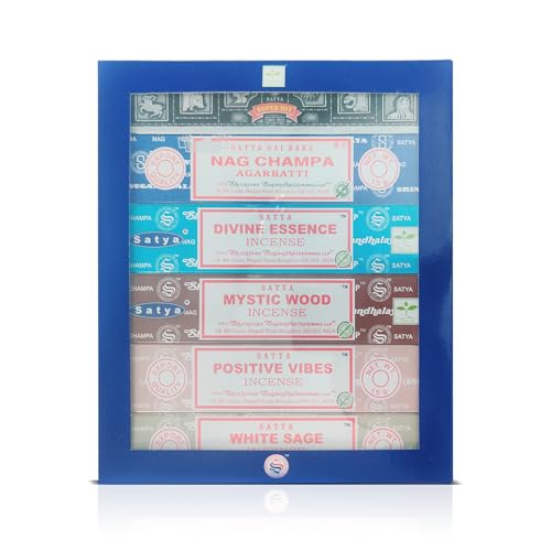 Image of Assorted Incense Sticks Pack of 6 Premium Scents - Includes Nagchampa, Super Hit, Divine Essence, Mystic Wood, Positive Vibes, White Sage - Aromatherapy, Meditation, Relaxation, Soothing Fragrances