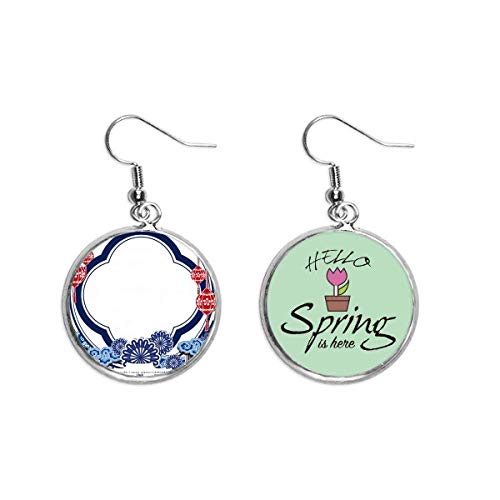 Pendientes de primavera flor azul china el regalo decorativo ideal en joyería
