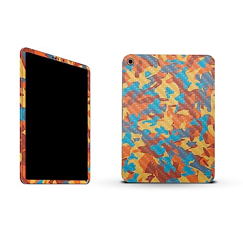 Image of MightySkins Carbon Fiber Skin Compatible with Apple iPad 10.9 inch 10th Gen (2022) Full Wrap Kit - Retro Camouflage | Protective, Durable Textured Carbon Fiber Finish | Easy to Apply | Made in The USA