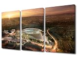 Rebotipy Wall Art Decor SoFi Stadium Football Game Art Pictures Sports Stadium 3 Pcs Canvas Printing Posters for Boys Bedroom Living Room Decorations Framed Ready to Hang 36" Wx24 H