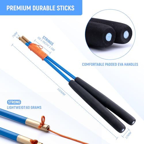Image of MAGICYOYO Chinese Yoyo Diabolo Sticks - Diablo Handsticks for Diabolo | Chinese Yoyo Diablo Handsticks for Diabolo Diameter Medium Size 5 with Diabolo Yoyo String