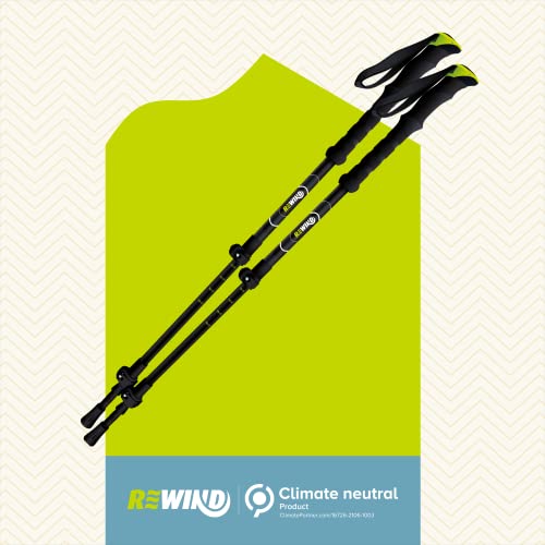 Foto von REWIND leichtes und kompaktes Teleskop-Wanderstock-Set aus Aluminium, einfach an Körpergröße und Gelände anpassbar