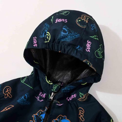 Image of SUNDAY ROSE Boys Windbreaker Jacket Hooded Lightweight Windroof Water-resistant Outdoor Coats for Kids