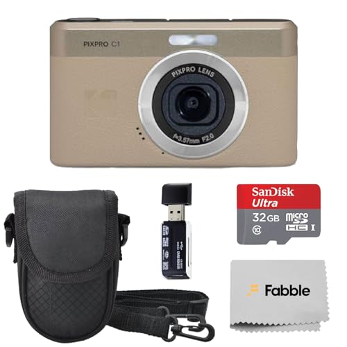 Kodak PIXPRO C1 �R���p�N�g�f�W�^���J����(�^��) �o���h�� 32GB microSDHC�J�[�h�A�ی�J�����P�[�X�A����USB�J�[�h���[�_�[�AUSB-C�P�[�u���AAC�A�_�v�^�[�A���[�J�[�A�N�Z�T���[�t��