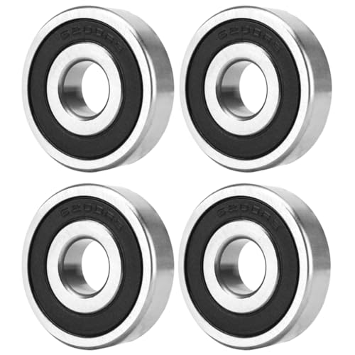 Paquete de 4 rodamientos de bolas 608RS, acero al carbono, rodamientos para monopatín, bolas de ranura profunda blindadas con doble sellado para patines, ruedas de scooter