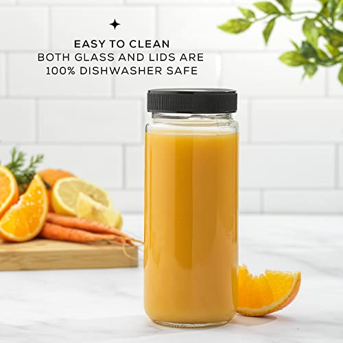 Joyjolt JG10307 Glass Juice Bottles, 16 Oz Glass Bottles With Caps. Set Of 8 Juice Containers With Lids For Fridge, And Labels For Juice Jars. Glasses thumb #5