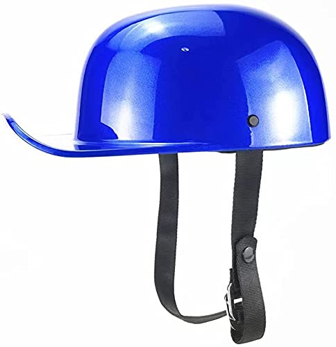 Adults Baseball Motorcycle Helmet for Men Women, Retro Motorcycle Half Helmet, DOT Certified, Open Face Fashion Cap Helmet, Cruiser Chopper Moped Scooter ATV Helmets (54-62cm) (Large, Blue)