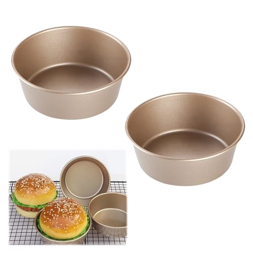 Air Fryer Egg Mould, 2PCS 4 Inch Ramekins for Air Fryer, Air Fryer Egg Molds for Baking, Waffle Sandwich Non-stick Molds, Breakfast Home Kitchen Cooking Tools for Poached Eggs, Hamburgers, Patties