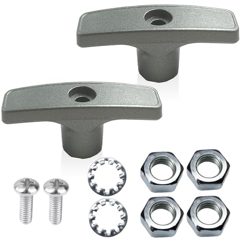 Image of RV Waste Valve Handle, 2 Pack RV Sewer Valve Handle Replacement for Valve Extension Rod, RV Waste Valve Handles Kits with 4 Nuts, 2 Screws, 2 Gaskets