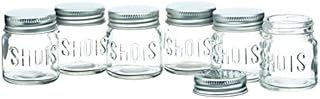 BarCraft Jar Shot Glasses with Lids, Set of 6, 60ml, Mini Glass Jars