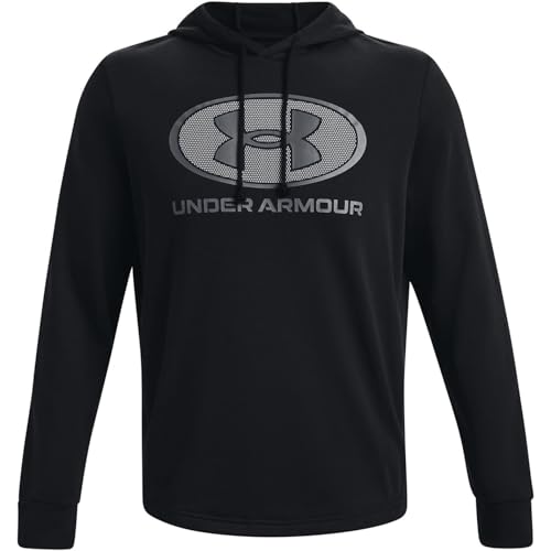 Sweat UA Rival Terry Under Armour noir hoodie homme pour entraînement running