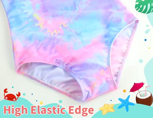 Image of TENVDA Girls Swimsuit Summer Beach Sport Halter Bathing Suits One Piece Swimwear for 2-12 Years Old Kids