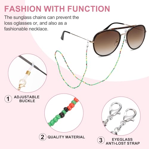 Image of uxcell Eyeglass Chains for Women, Eyeglass Holder Bead Chains Adjustable Sunglasses Lanyards Holder Chains for Glass