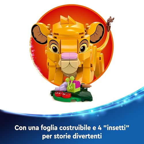 Disney Simba, il Cucciolo del Re Leone, Giochi di Fantasia per Bambine e Bambini da 6 Anni, Personaggio Giocattolo Costruibile con Parti Snodabili dal Film d'Animazione, Idea Regalo 43243 - Lego - Immagine 3
