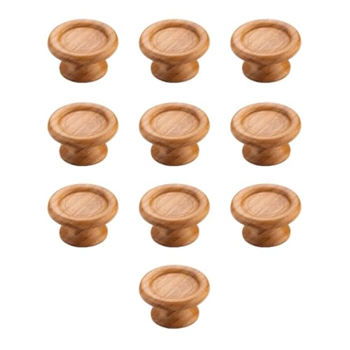 Image of Wooden Cabinet Knob for Drawer, Wardrobe, Cupboard & Kitchen Cabinets - Natural Wood Furniture Knob Handle - Pack of 10(1.5 Inch)-| 3 Years Warranty |