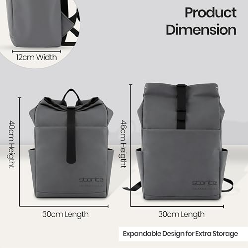 Image of Storite Premium Laptop Backpack for Men & Women | 15.6 inch Laptop Bag | Water Resistant Business Travel Backpack | Durable Smart Bag (Grey)