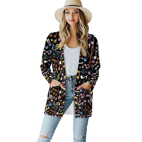 Image of Women's Open Front Cardigan Long Sleeve Loose Sweater Lightweight Soft Cardigan Jackets