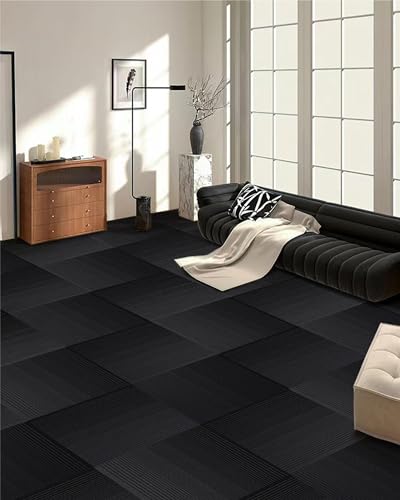 Carpet Tiles, Carpet Squares, Office Carpet Tiles Removable, Carpet Tile Flooring for Basement, 20" x 20" Berber (Loop Pile), Gradient Black, 0.24" Pile Height (12 Tiles, 32 sqft/Box) - Image 5