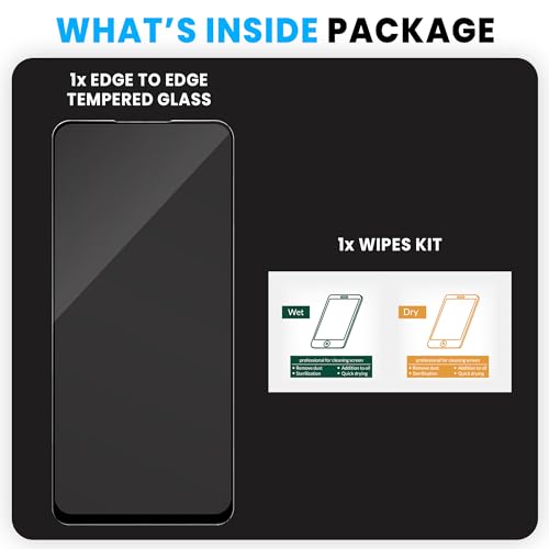 Image of FIRST MART Tempered Glass for Poco X5 and Poco X5 Pro, 9H 0.3 mm Full-Glue Screen Protector with Cable Protector, 3D Edge-to-Edge, HD Clear, Case-Friendly, Black, Pack of 1