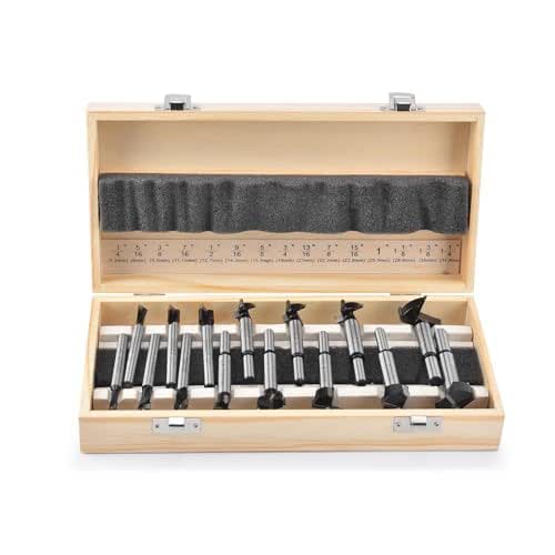 Mollom Carbide Forstner Drill Bit Set 15 Pieces(6.3-35mm), Woodworking with