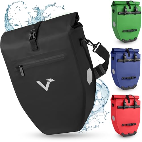 Valkental - Grand Sac étanche pour Porte-Bagages - Sacoche de vélo pour Porte-Bagages avec Grands réflecteurs [verrouillable] Fixation Ultra-résistante - Plusieurs...
