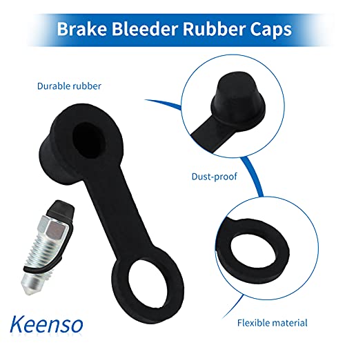 Freno de goma Tapón de grasa para motocicleta 8 mm, 4 piezas de goma de la motocicleta Tapa de boquilla de purga de freno Tapa